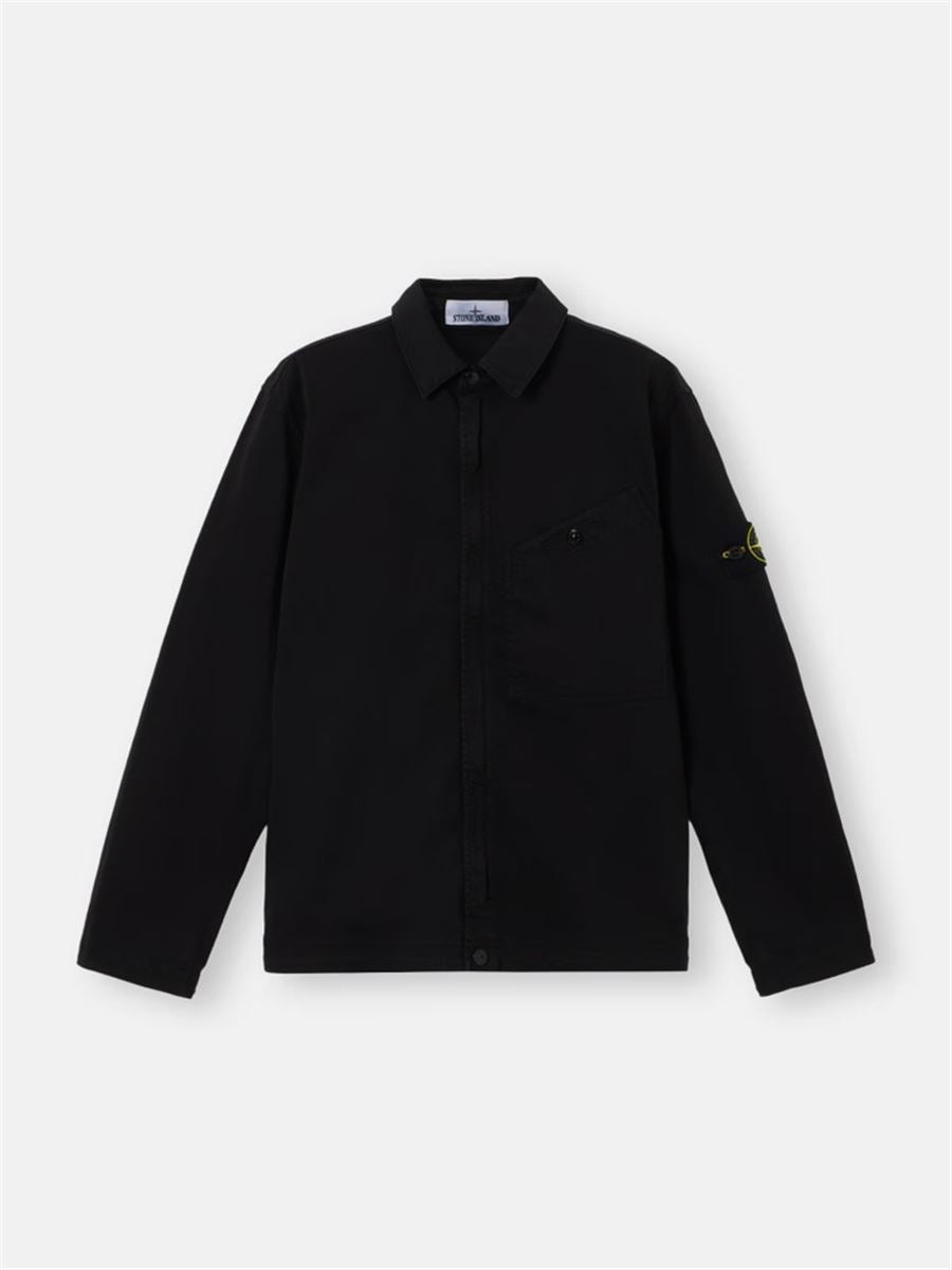Overshirt with chest pocket and two-way zip-STONE ISLAND-Verso