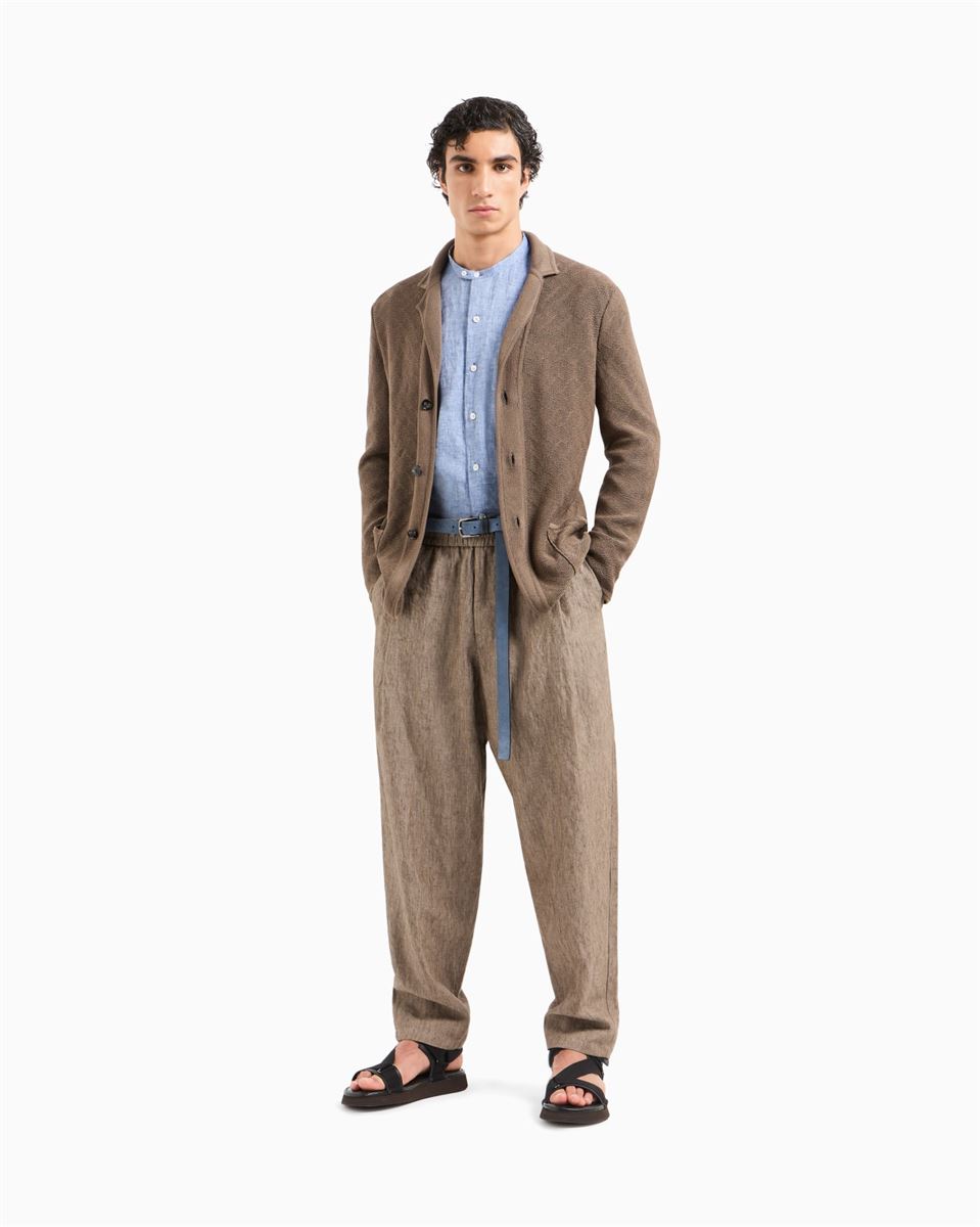single-breasted jacket in a jacquard cotton knit