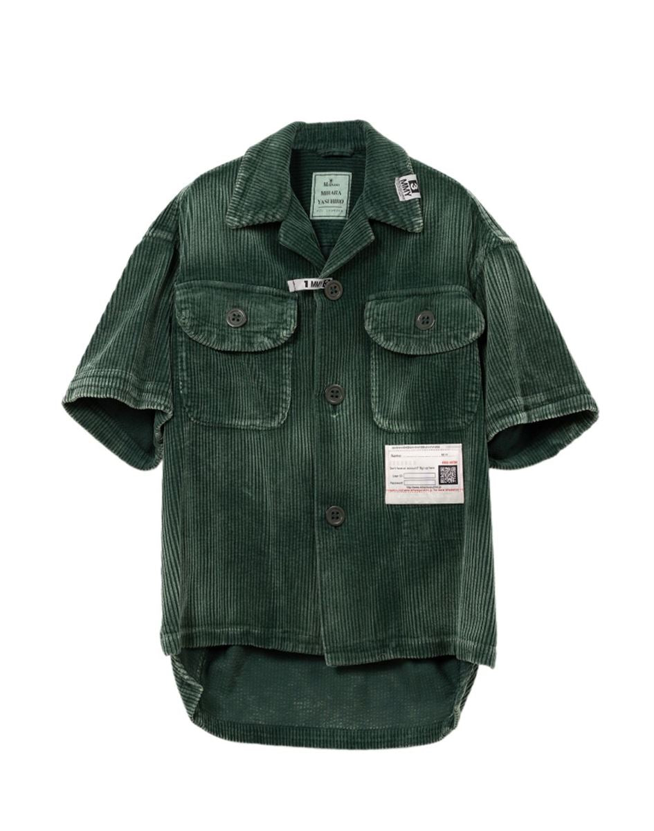 AMATEUR SEWN LIKE CORDUROY SHORT-SLEEVE SHIRT - MAISON MIHARA YASUHIRO - Verso
