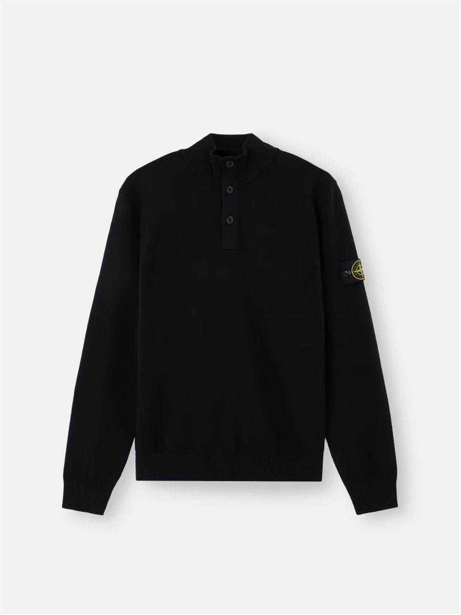 Half-button jumper with reverse stitch details-STONE ISLAND-Verso