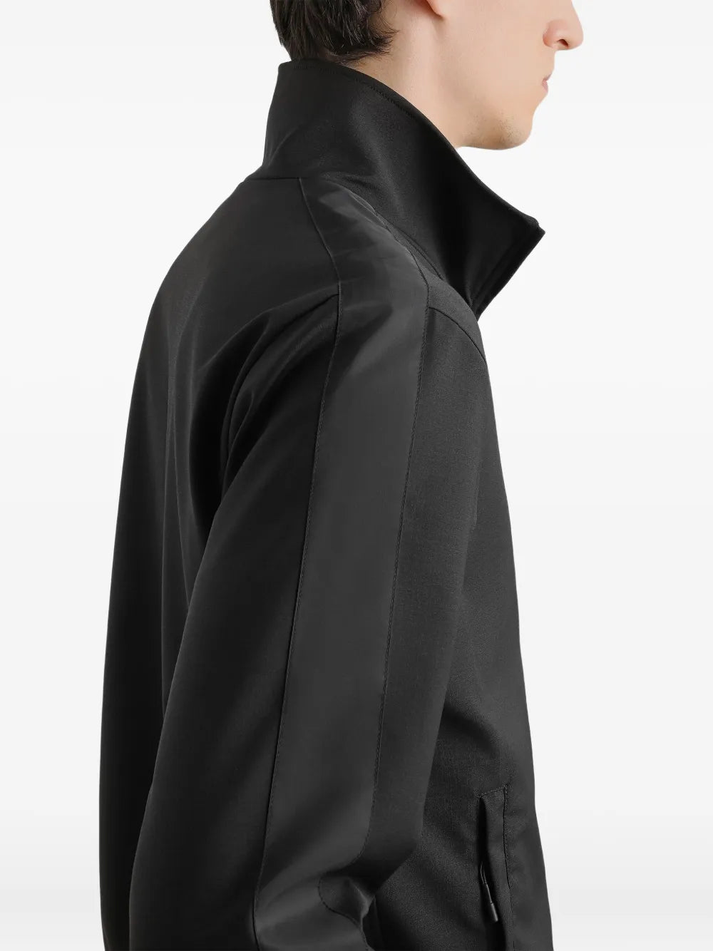 Logo-patch zip-up bomber jacket