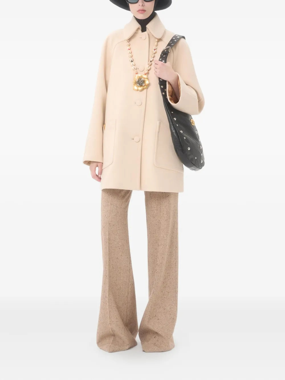 Garavani v-detail wool peacoat-VALENTINO-Verso