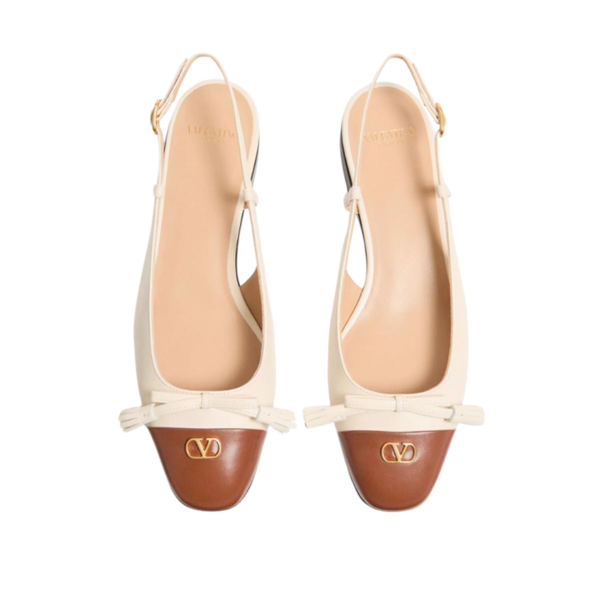 BACK STRAP BALLERINAS VALET DU ROI TWO-TONE CALF LEATHER - VALENTINO - Verso