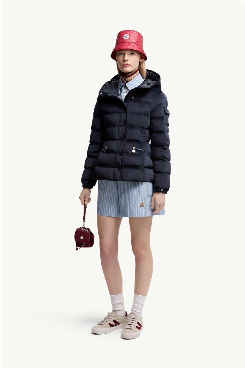 BARANTE HOODED VELOUR SHORT DOWN JACKET-MONCLER-Verso