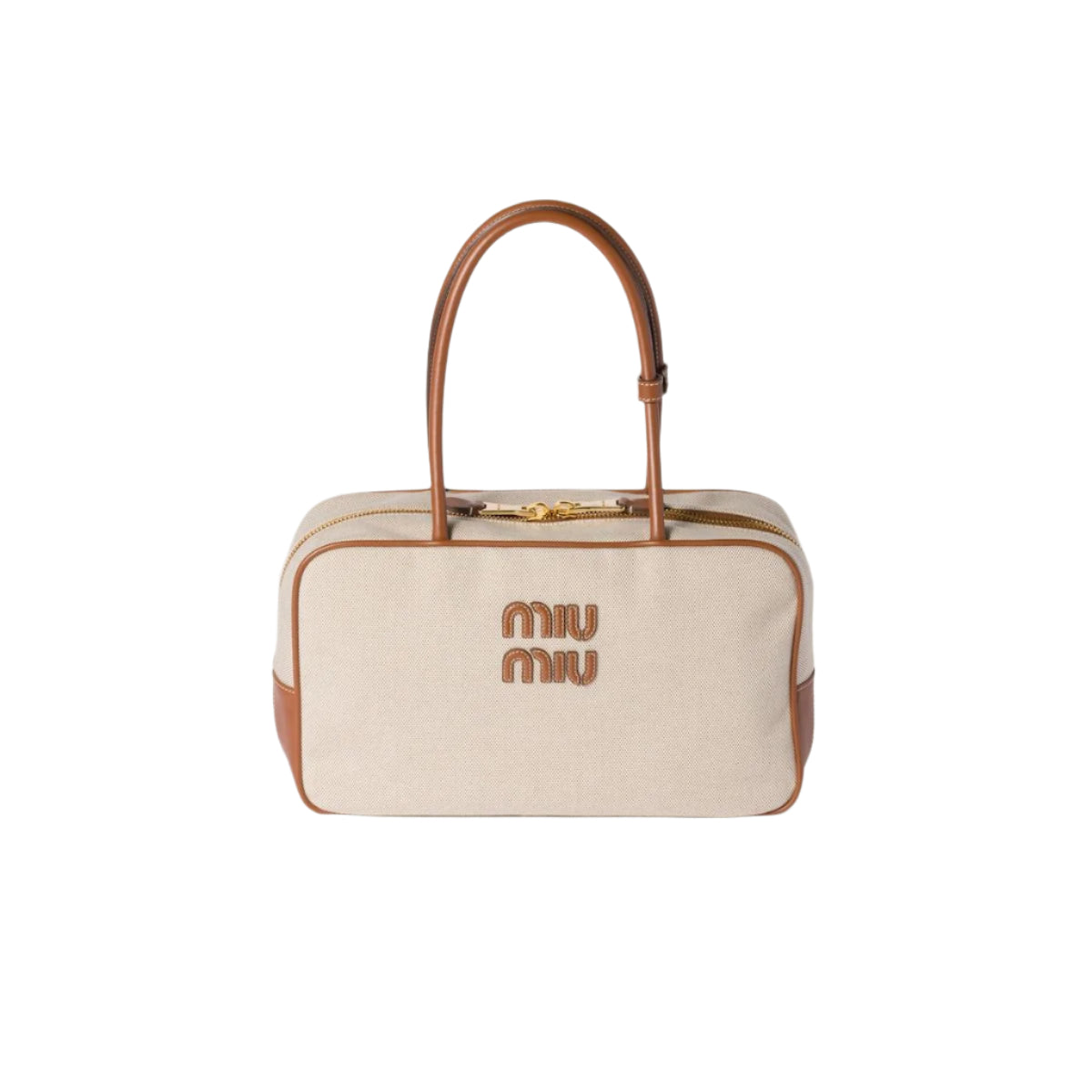 BEAU CANVAS AND LEATHER BAG-MIU MIU-Verso