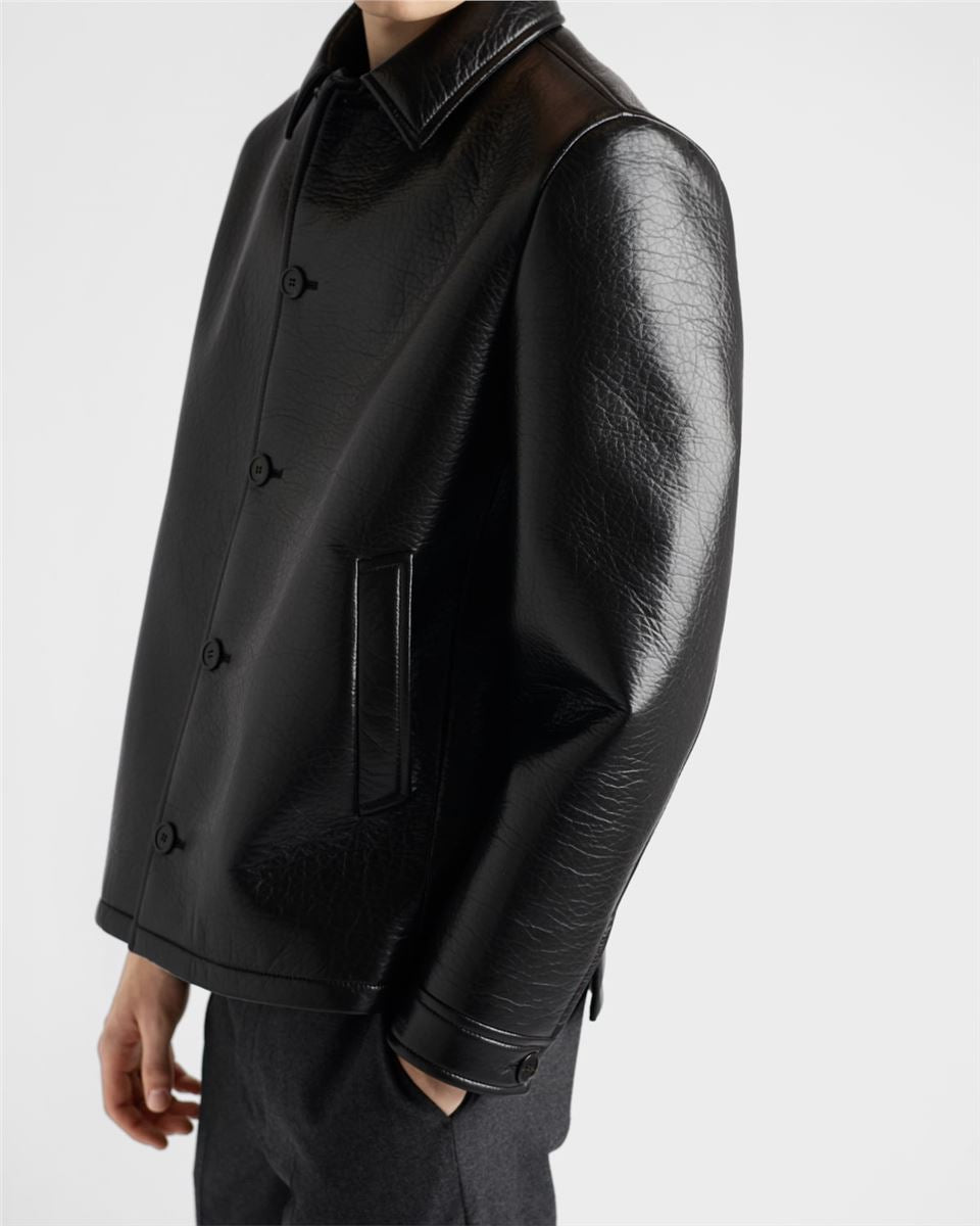 nappa leather caban jacket