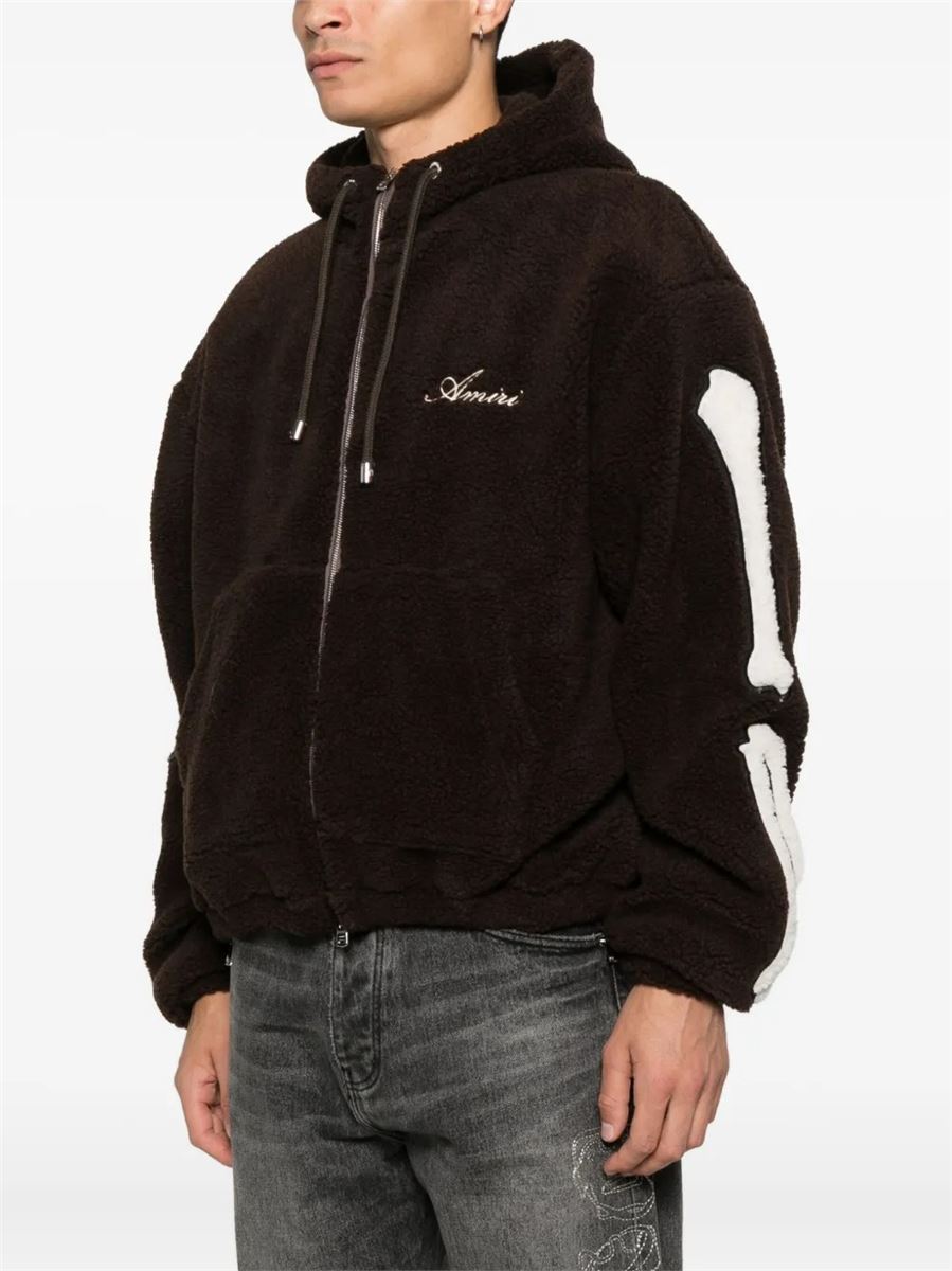 Bones Fleece Zip Hoodie-AMIRI-Verso