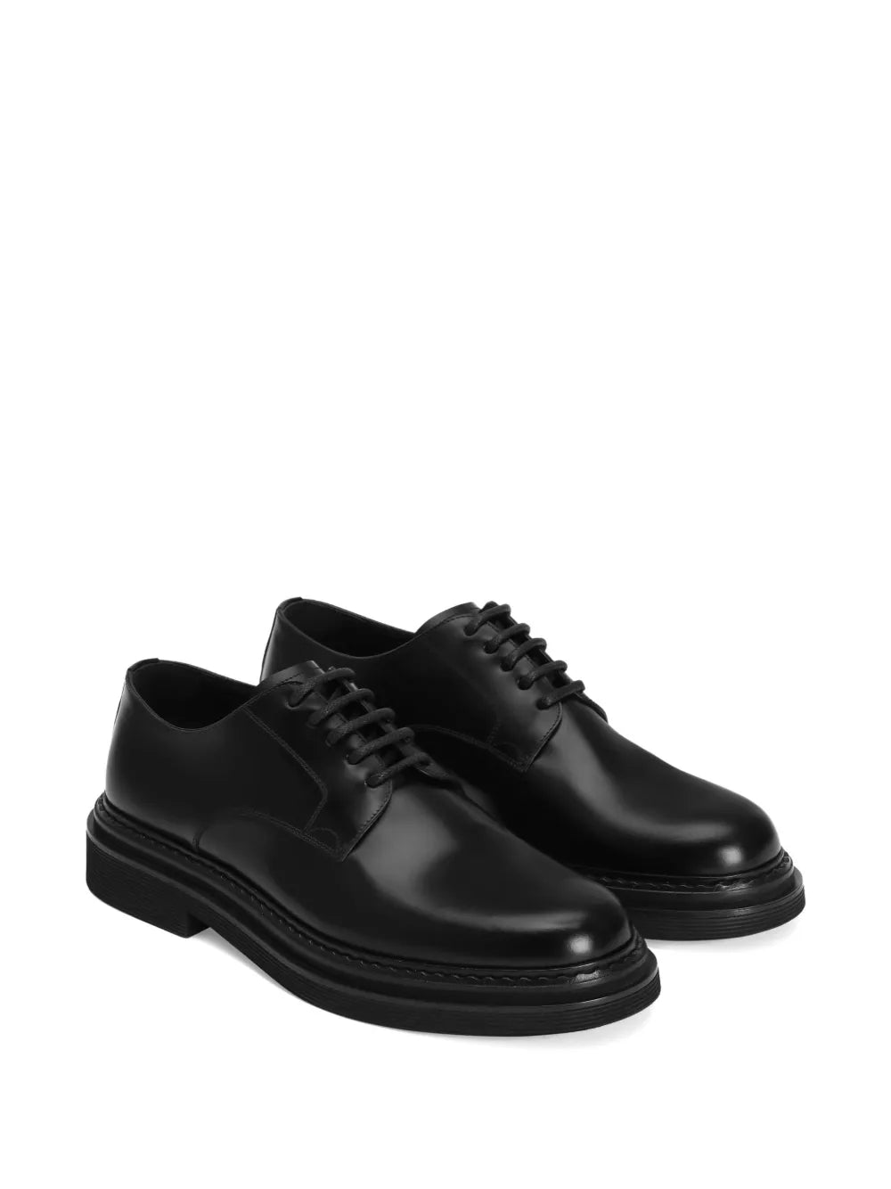 Brushed lace-up derby shoes-DOLCE & GABBANA-Verso
