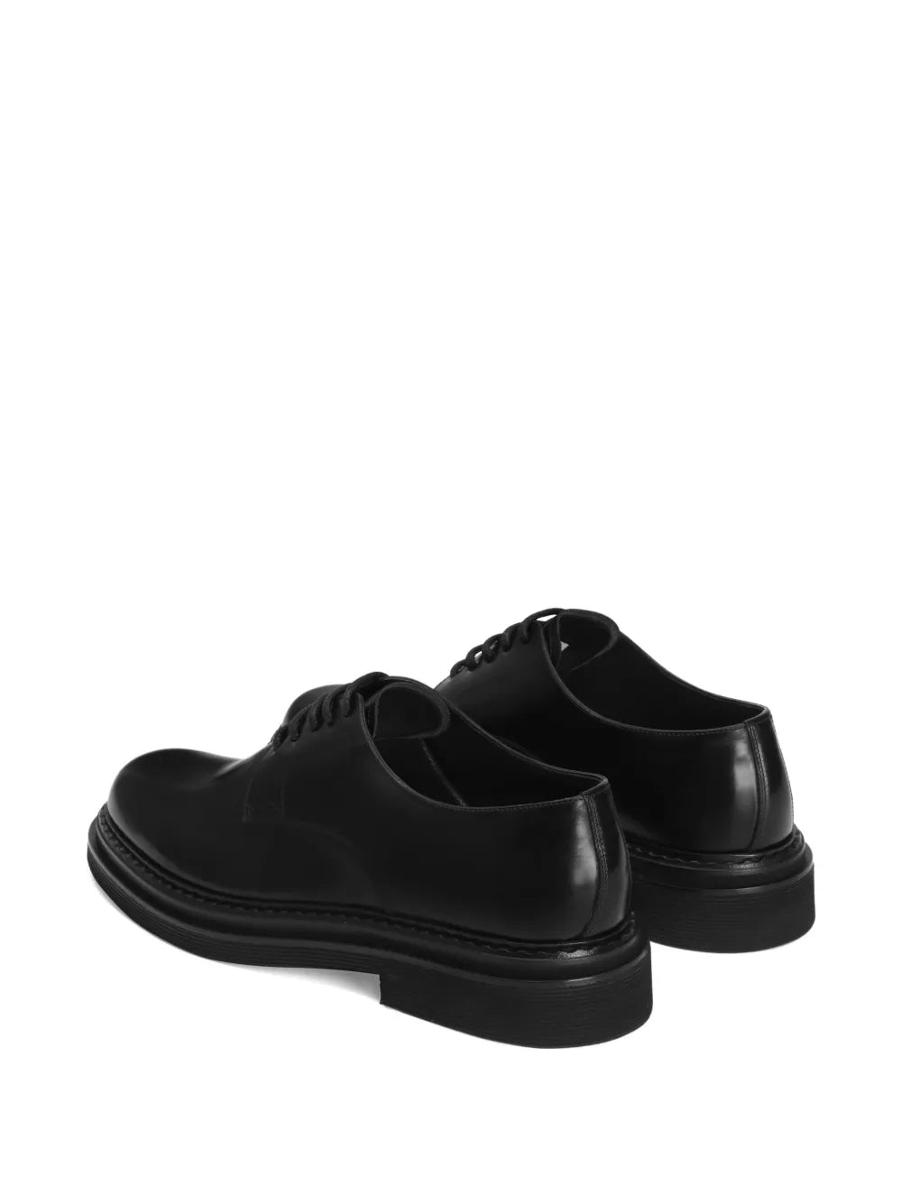 Brushed lace-up derby shoes-DOLCE & GABBANA-Verso