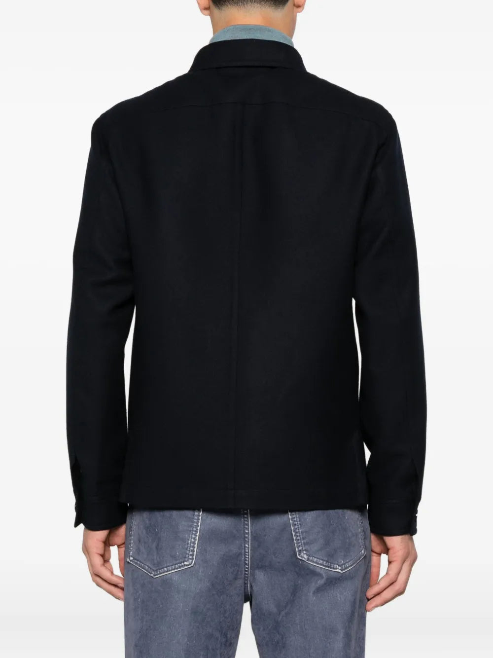 Button-down flap-pocket shirt jacket-TOM FORD-Verso