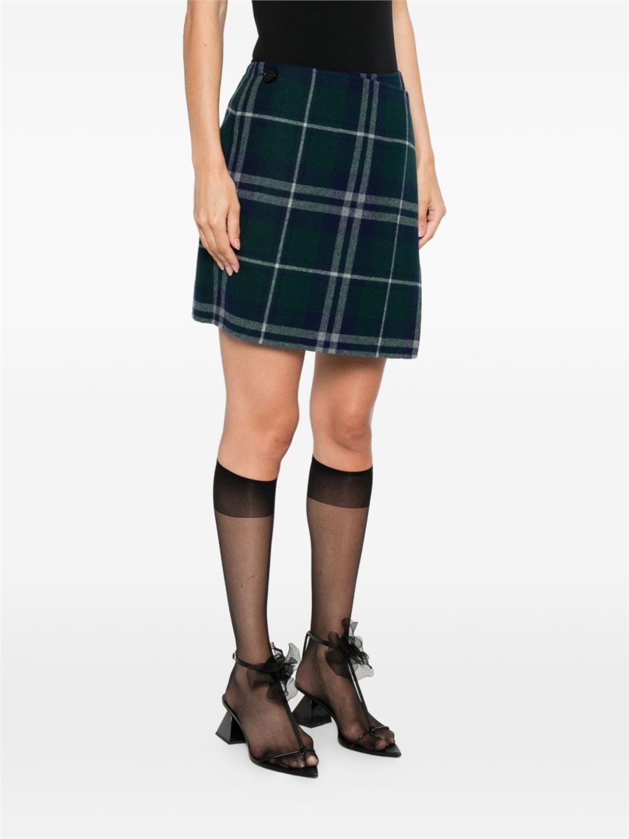 BUTTON-FASTENING PLAID MINI SKIRT-ALICIA AUDREY-Verso