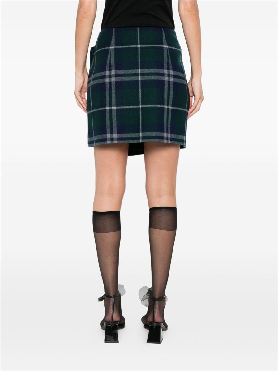 BUTTON-FASTENING PLAID MINI SKIRT-ALICIA AUDREY-Verso
