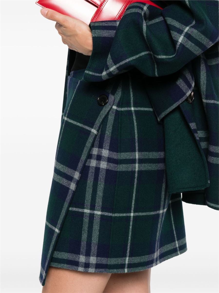 BUTTON-FASTENING PLAID MINI SKIRT-ALICIA AUDREY-Verso