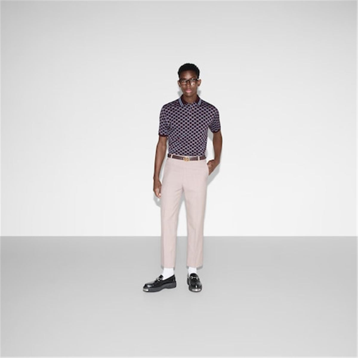 GG COTTON PIQUET JACQUARD POLO SHIRT - GUCCI - Verso