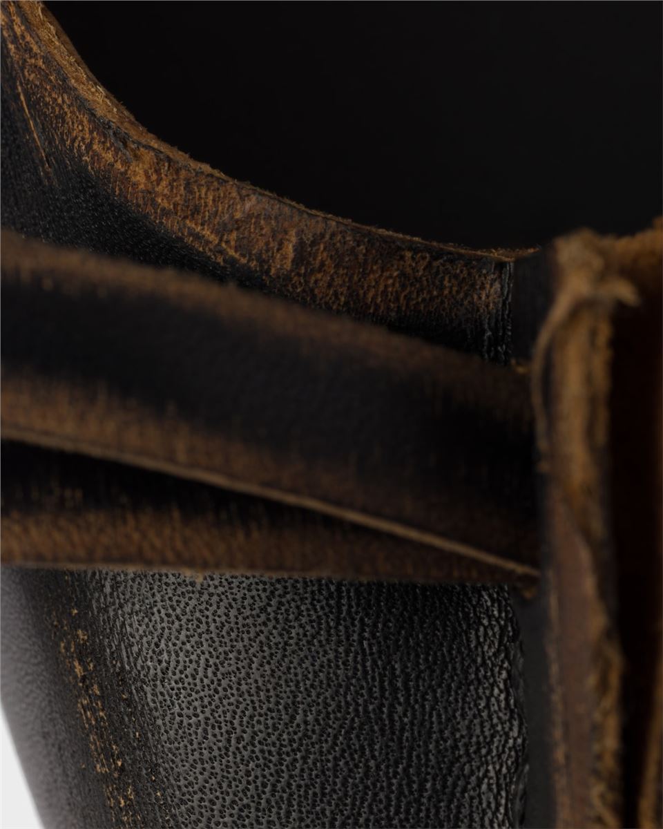 Antiqued leather pumps