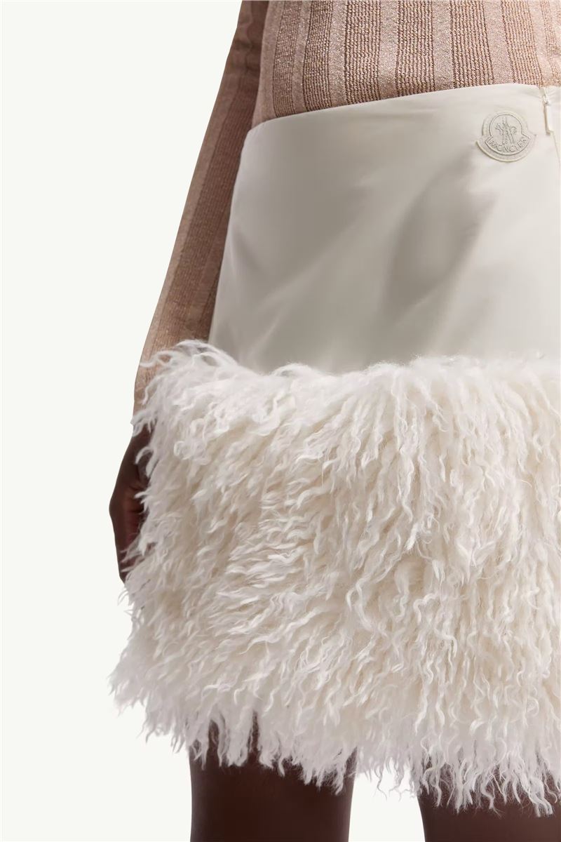 Teddy-trimmed mini skirt