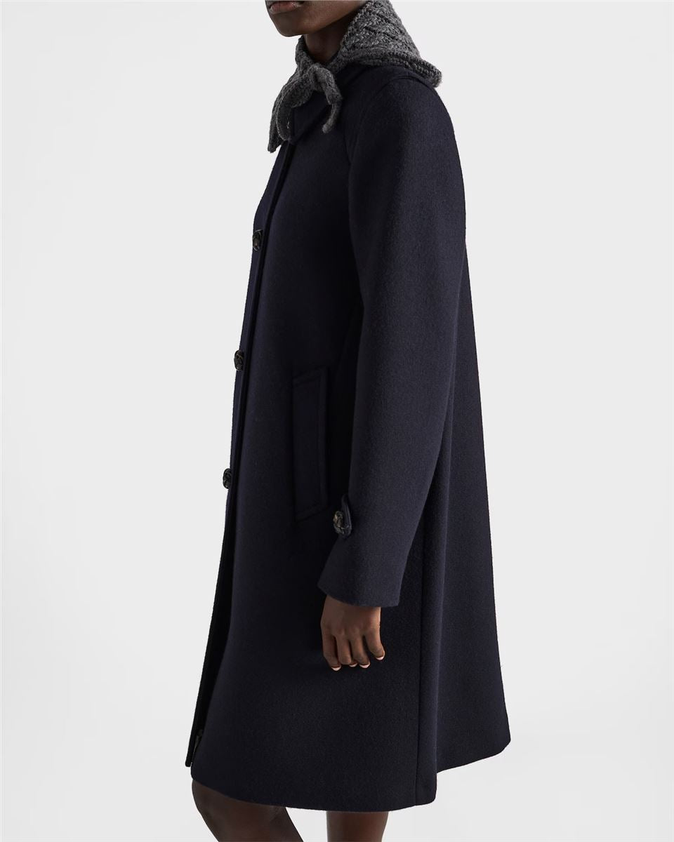Single-breasted double loden coat