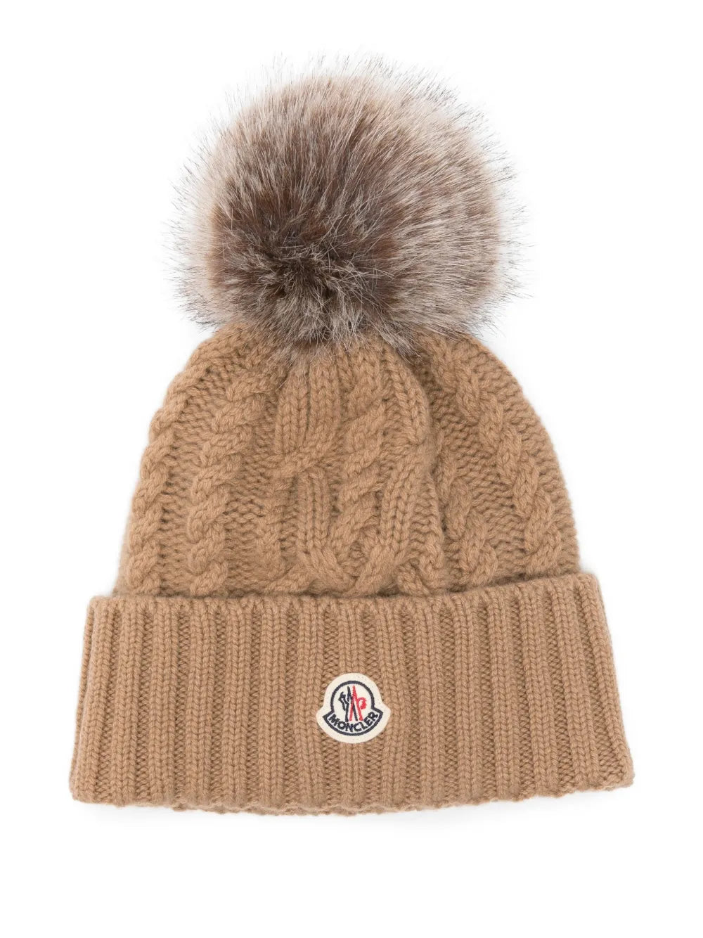 Cable-knit pom-pom beanie-MONCLER-Verso