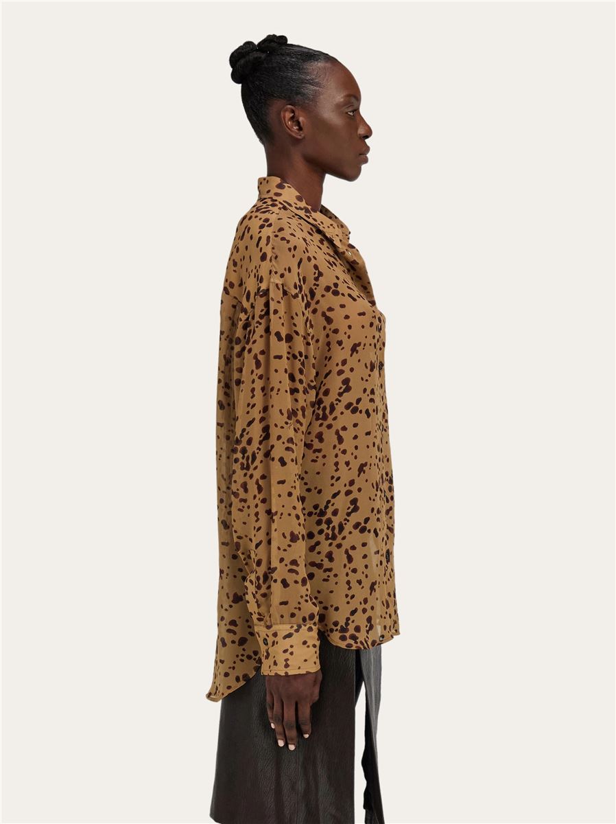 Orchid print georgette blouse