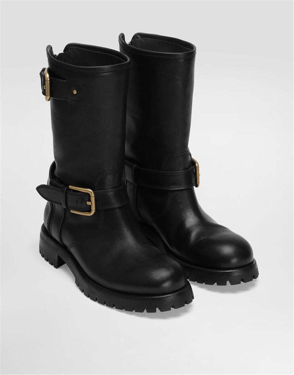 CALFSKIN BIKER BOOTS-DOLCE & GABBANA-Verso