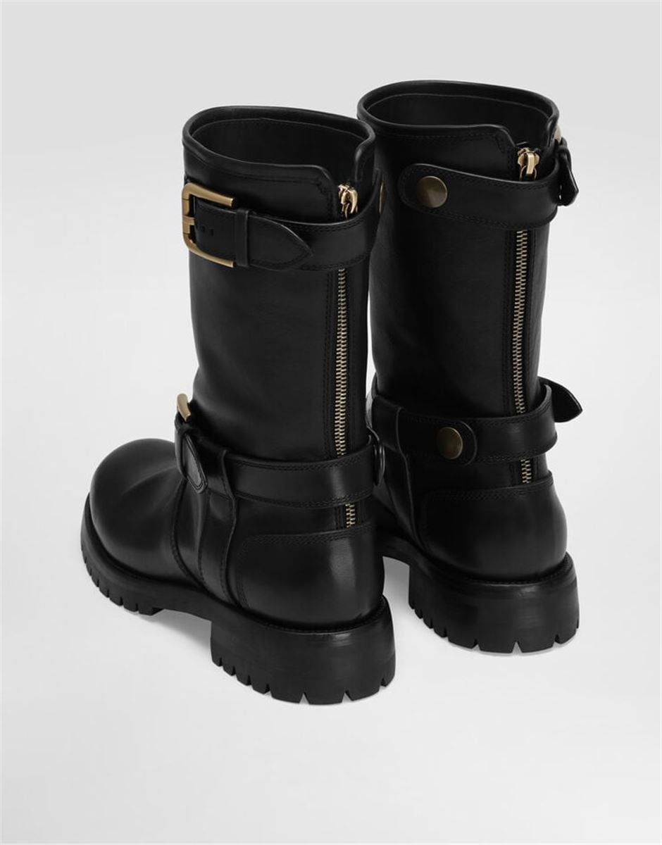 CALFSKIN BIKER BOOTS-DOLCE & GABBANA-Verso