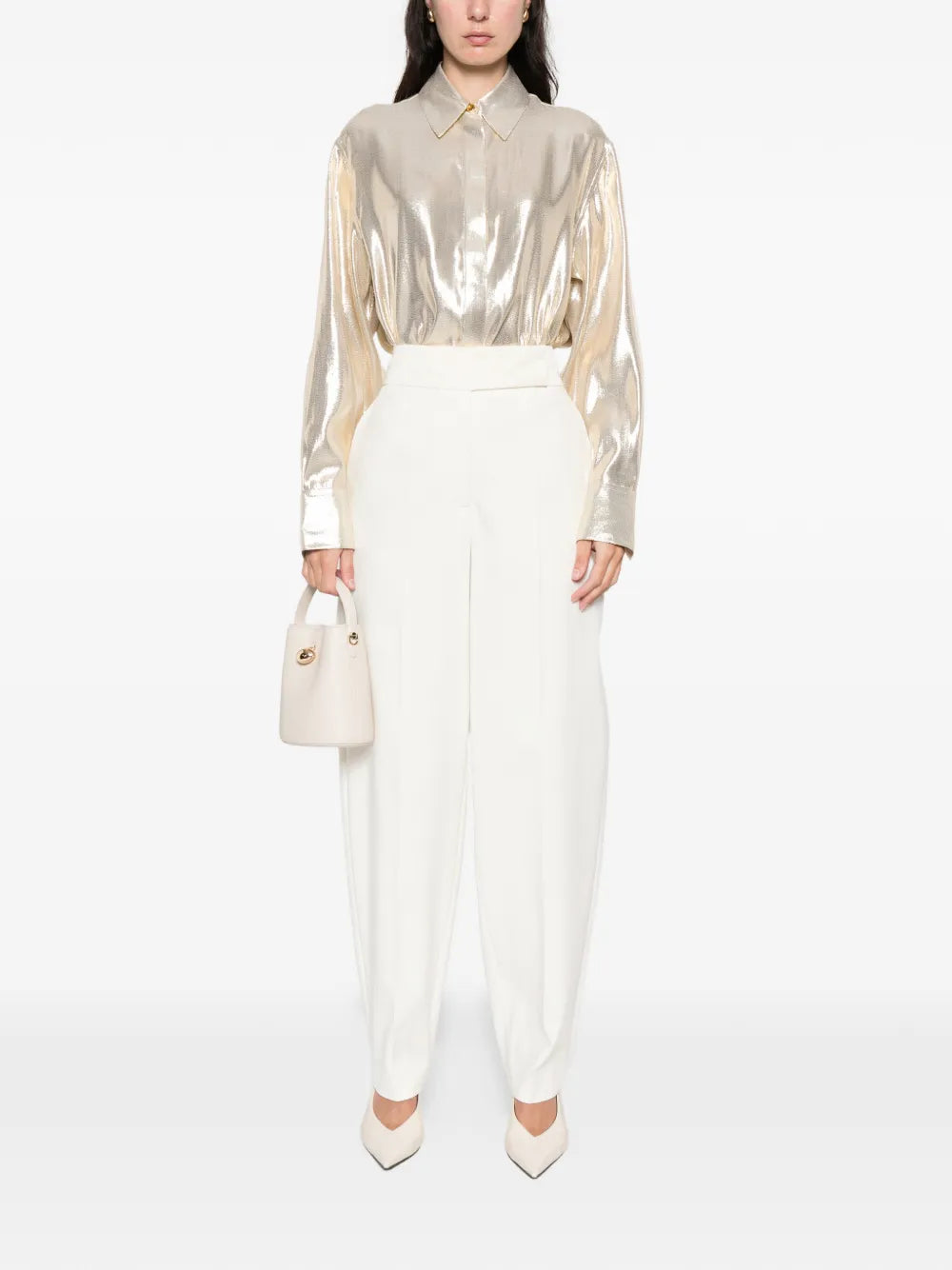 Capri metallic buttoned top-JOSEPH-Verso