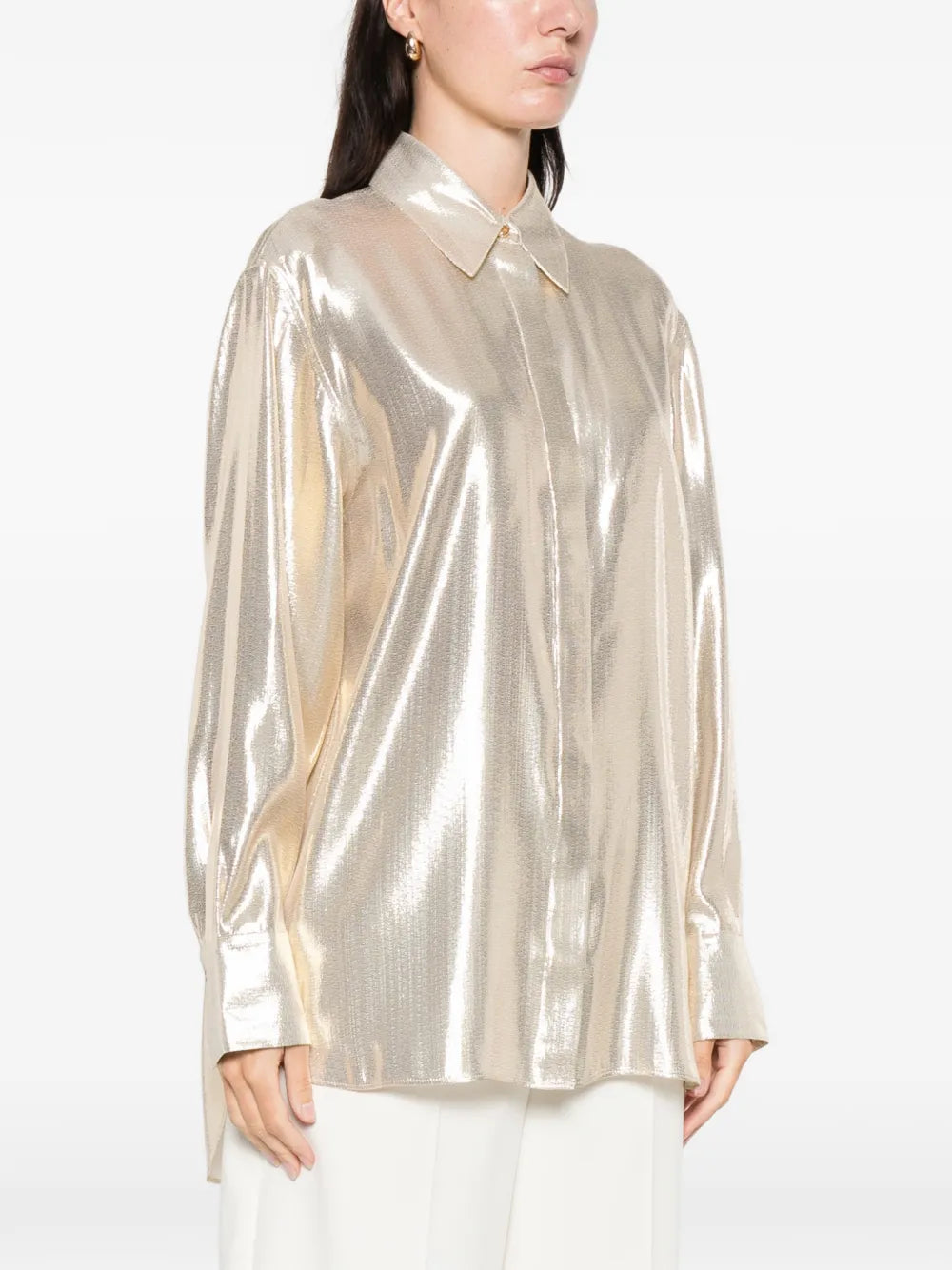 Capri metallic buttoned top-JOSEPH-Verso