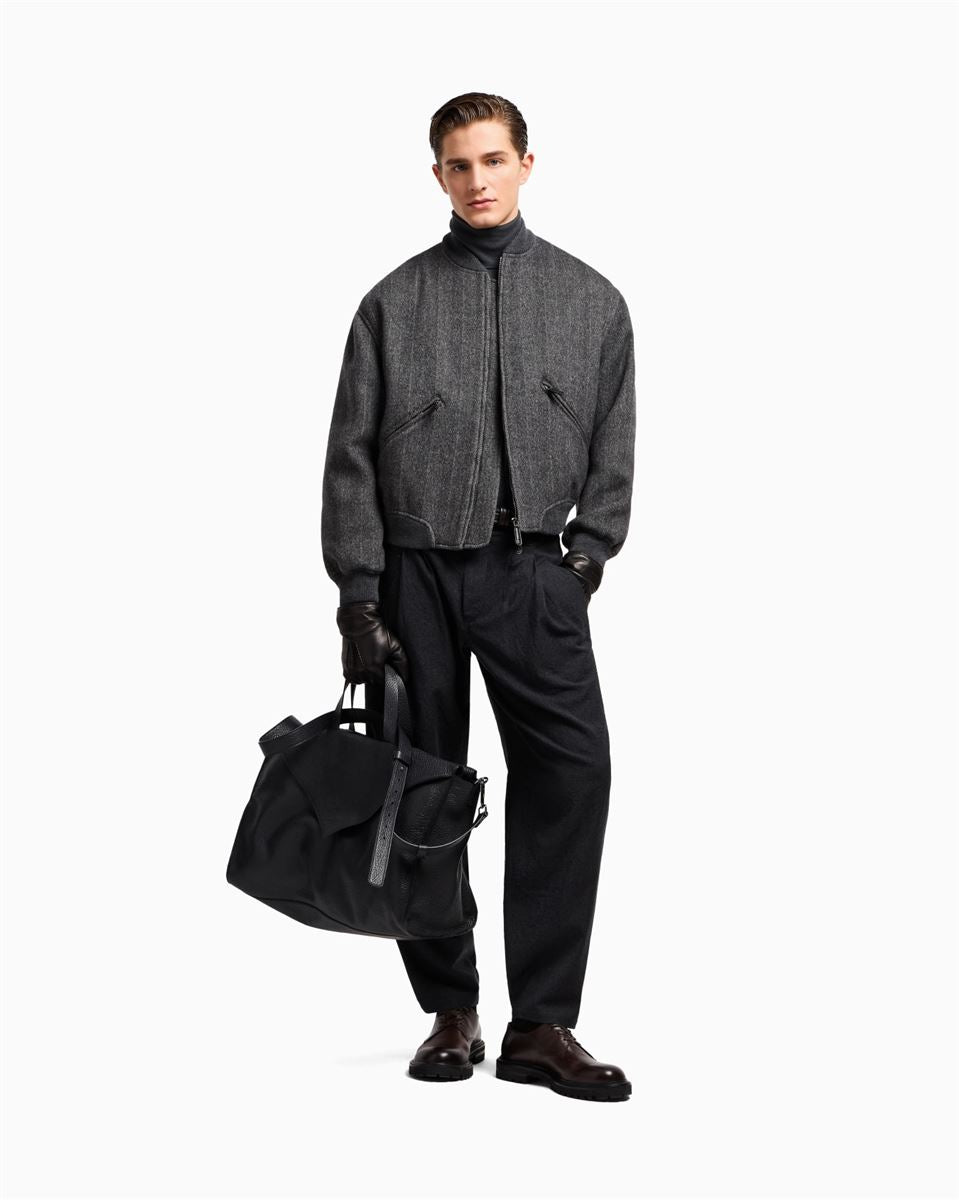 cashmere bomber jacket-GIORGIO ARMANI-Verso