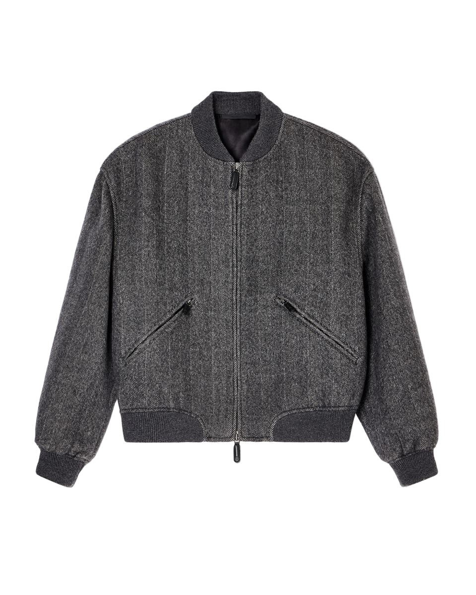 cashmere bomber jacket-GIORGIO ARMANI-Verso