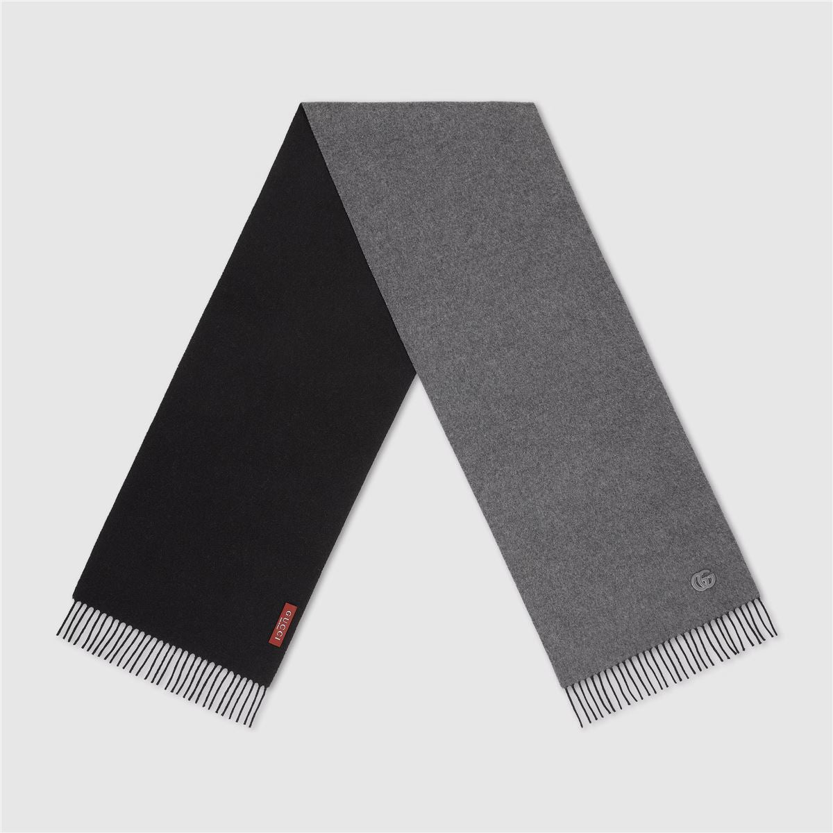 Cashmere scarf with patch-GUCCI-Verso