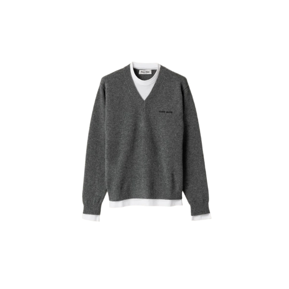 CASHMERE V-NECK SWEATER-MIU MIU-Verso
