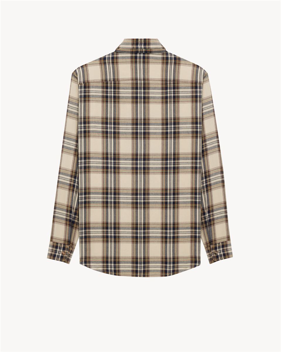 CASSANDRE LAVALLIÈRE SHIRT IN COTTON TARTAN-SAINT LAURENT-Verso