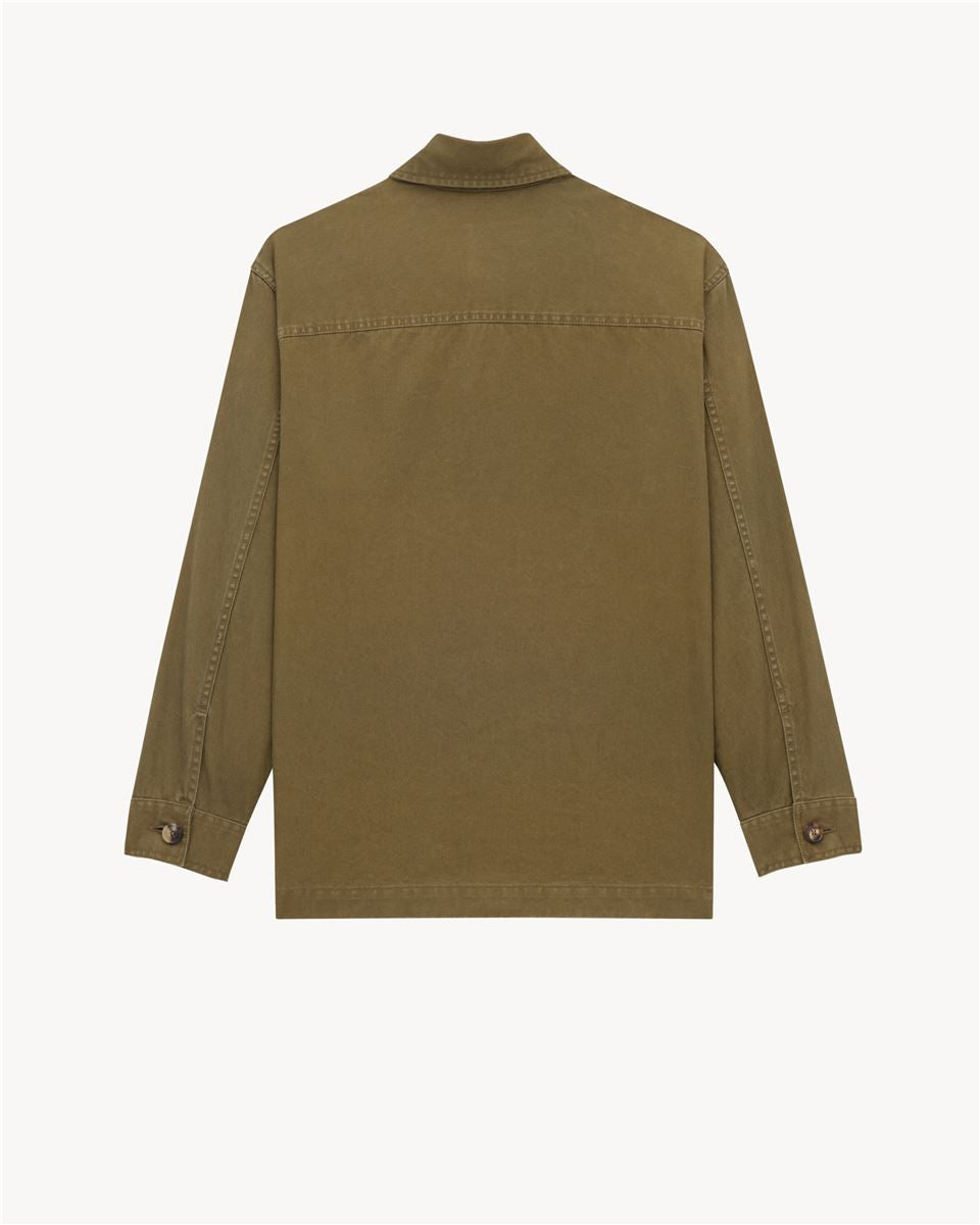 CASSANDRE OVERSHIRT IN COTTON LINEN GABARDINE-SAINT LAURENT-Verso