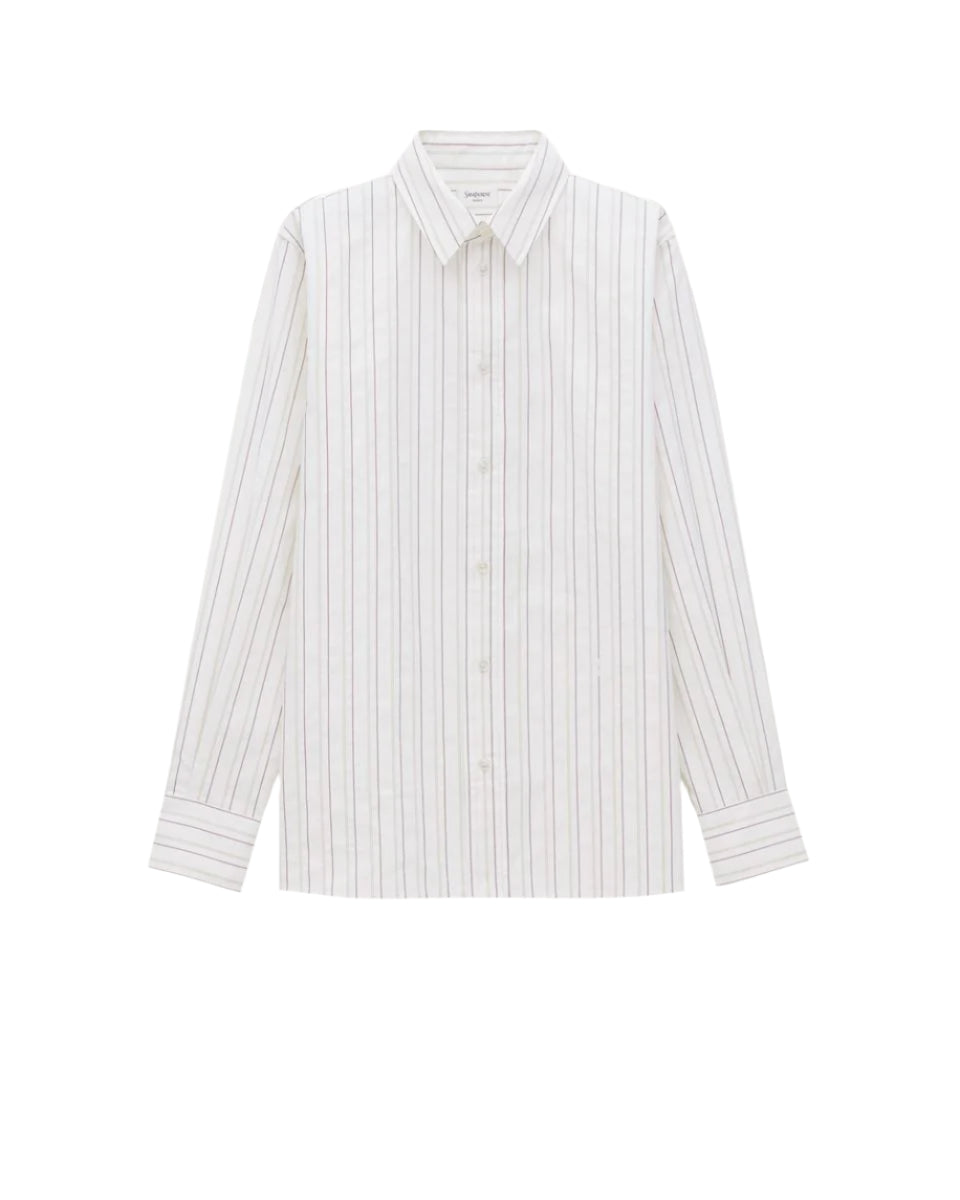 CASSANDRE SHIRT IN STRIPED COTTON-SAINT LAURENT-Verso