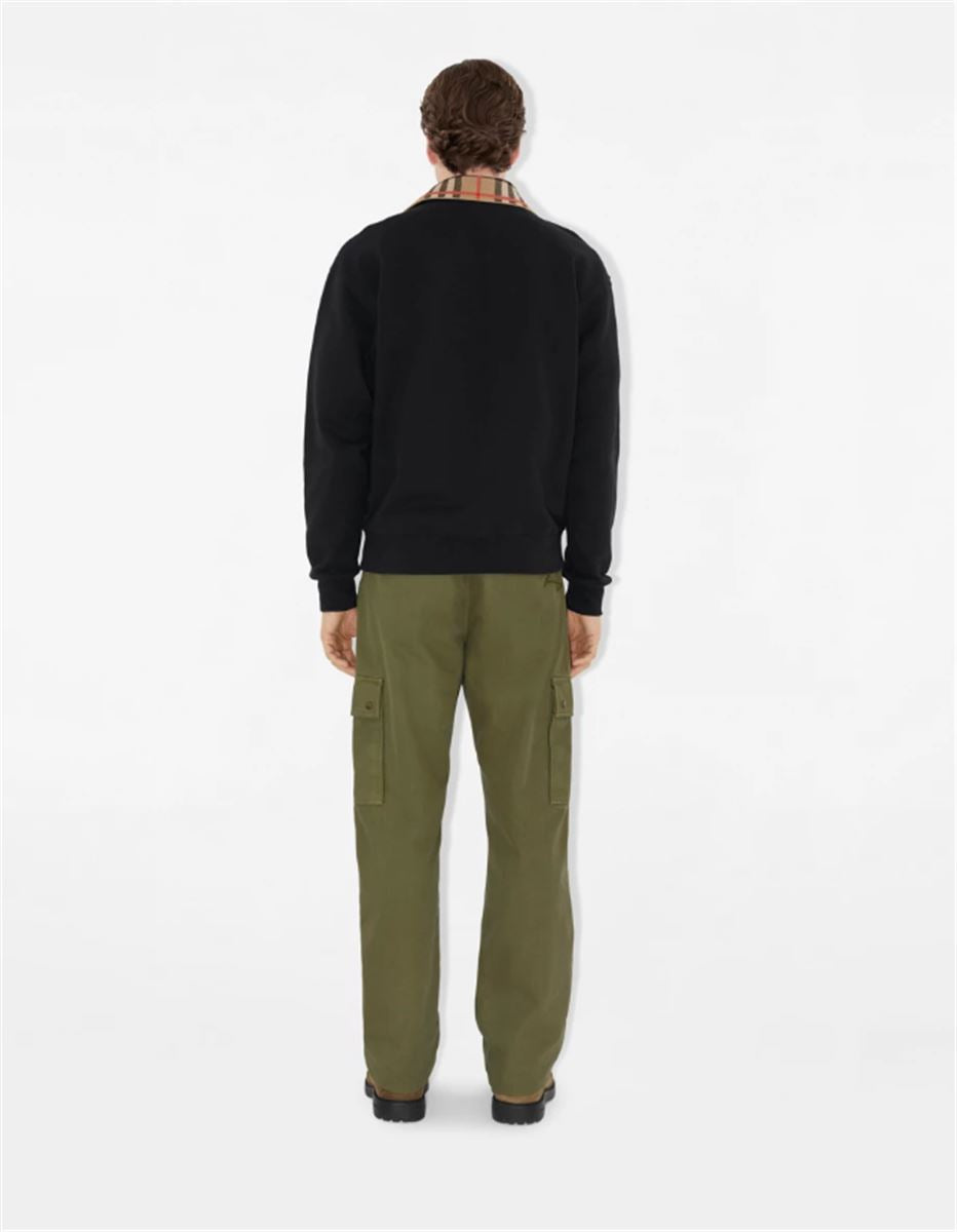 check collar cotton half-zip sweatshirt-BURBERRY-Verso