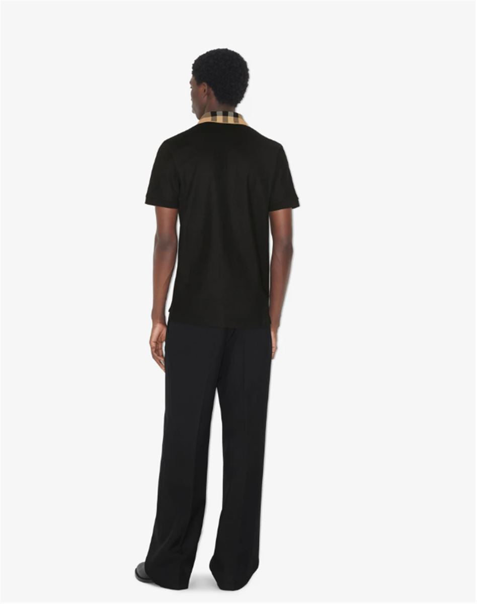 check collar cotton polo shirt-BURBERRY-Verso