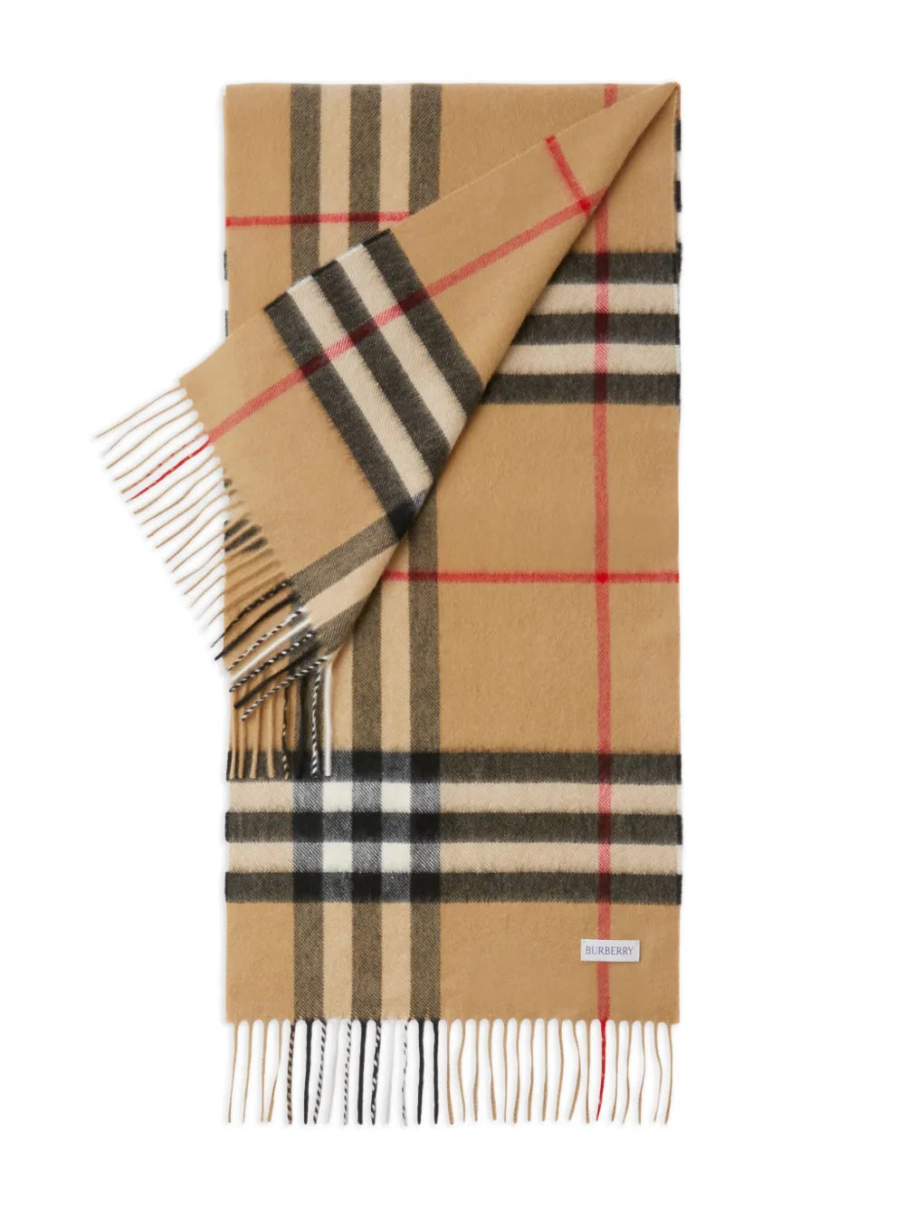 Check-pattern Fringed Scarf-BURBERRY-Verso