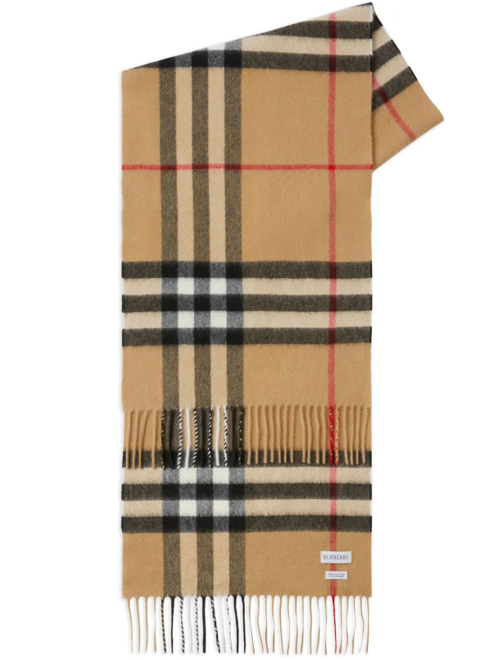 Check-pattern Fringed Scarf-BURBERRY-Verso