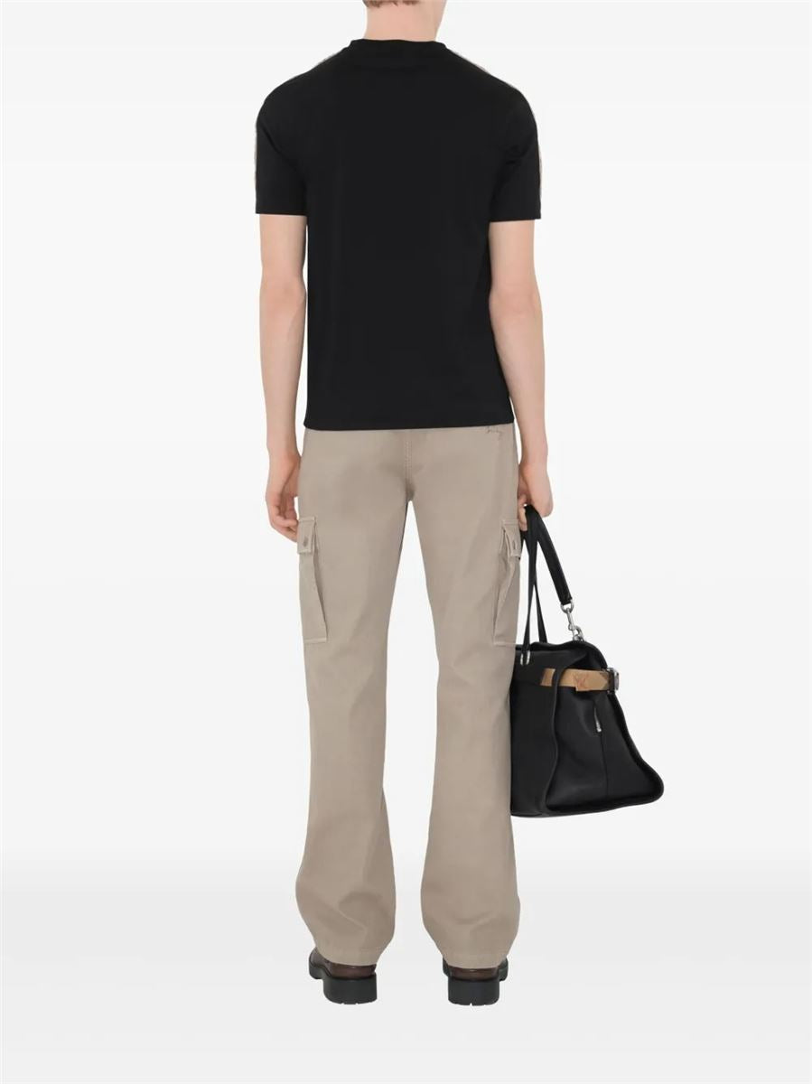 Checkered-trim cotton t-shirt-BURBERRY-Verso