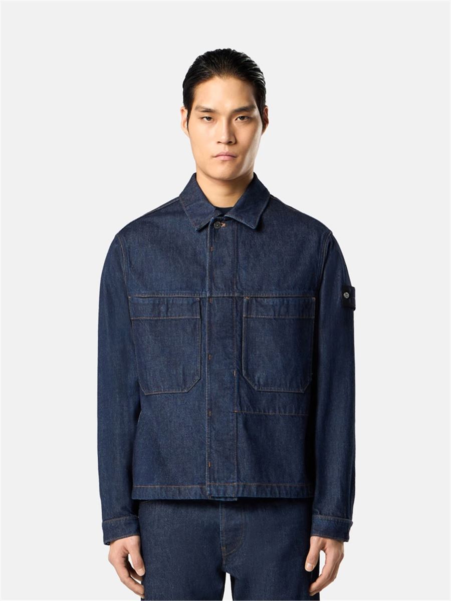 Coach jacket with chest pockets and button fastening-STONE ISLAND-Verso