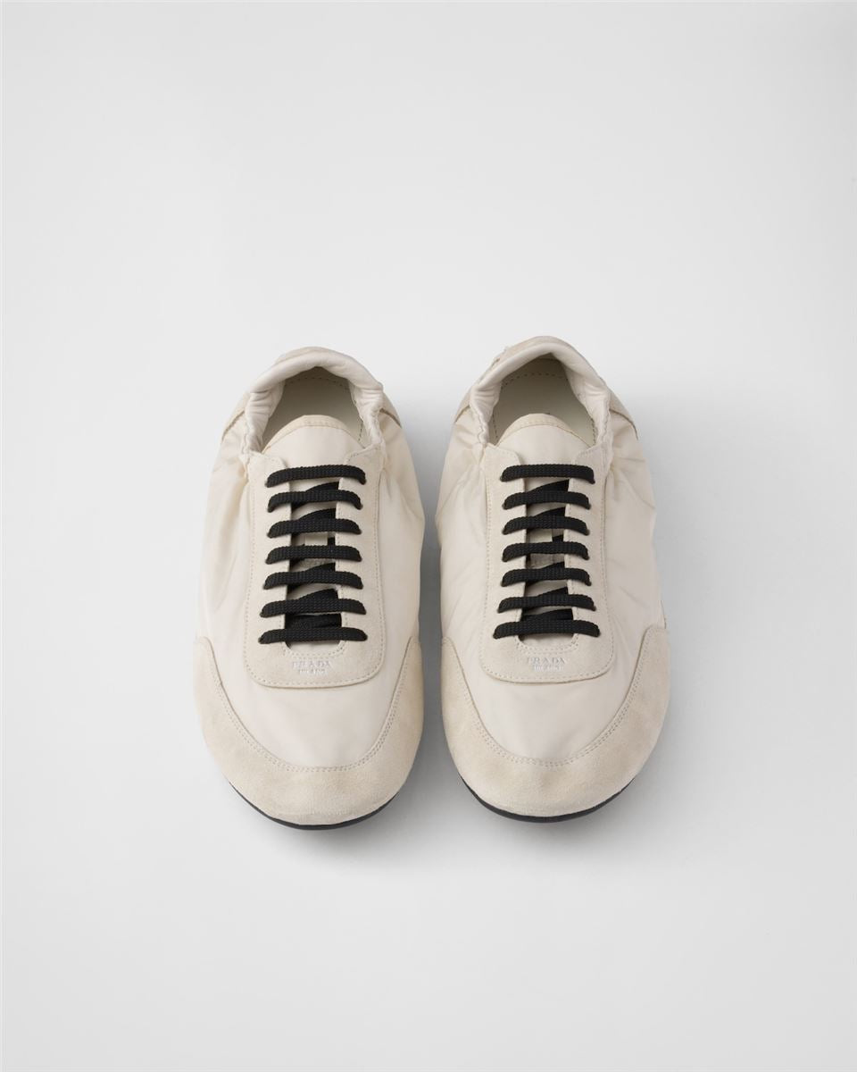 COLLAPSE RE-NYLON AND SUEDE SNEAKERS - PRADA - Verso