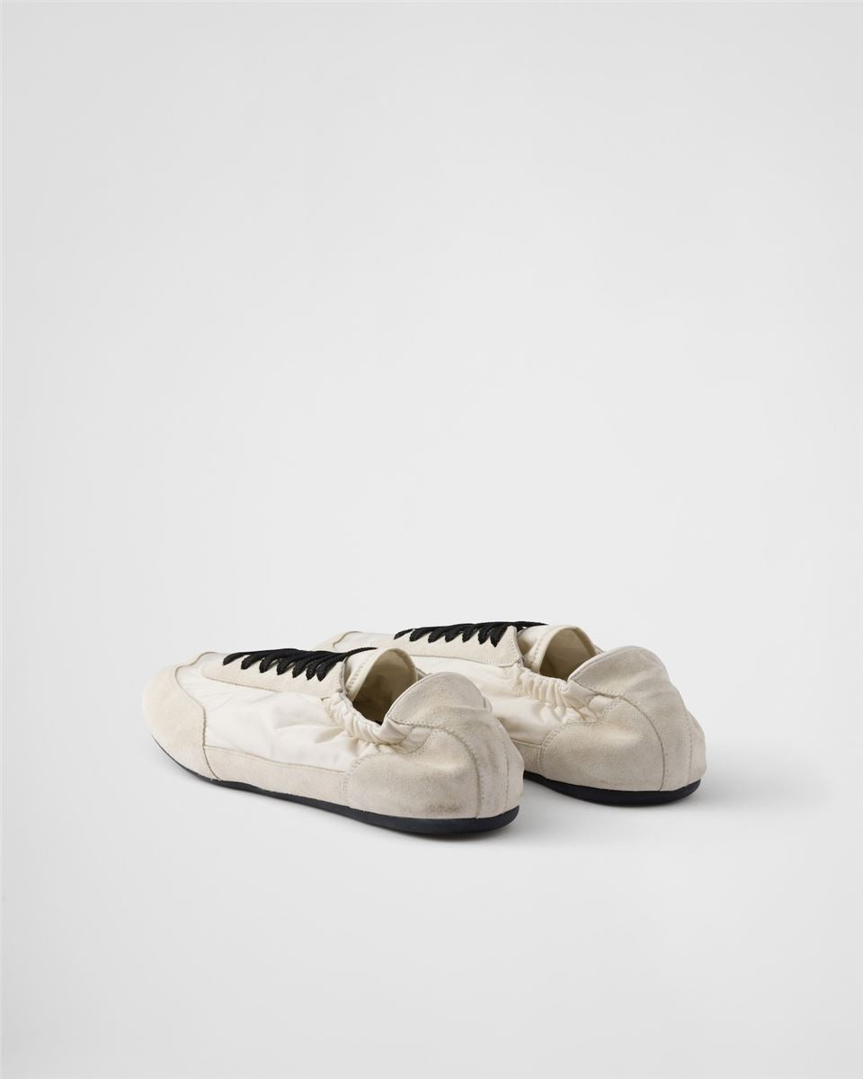 COLLAPSE RE-NYLON AND SUEDE SNEAKERS - PRADA - Verso