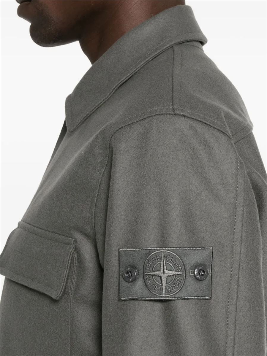 Comfort-fit overshirt with chest pocket and nylon lining-STONE ISLAND-Verso