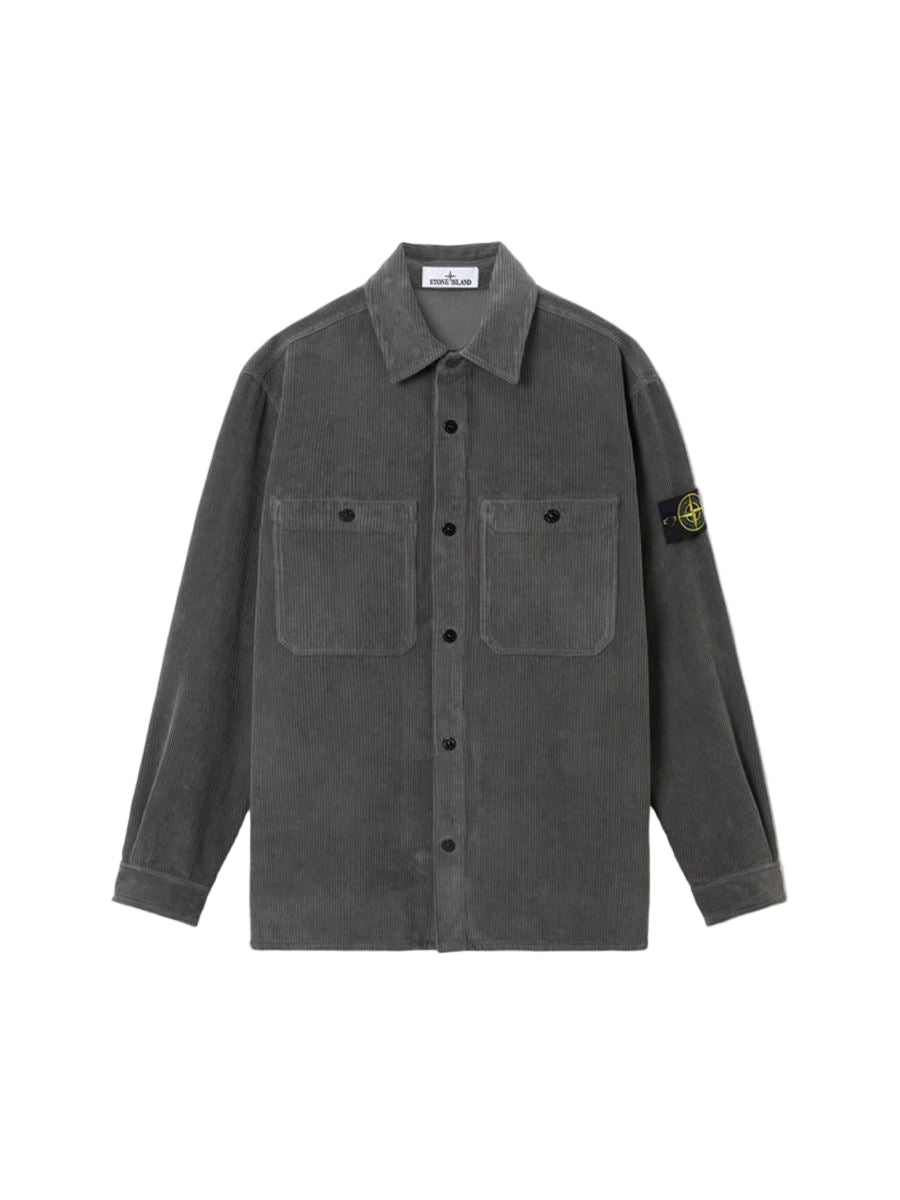 Comfort-fit overshirt with pockets and snap fastening-STONE ISLAND-Verso