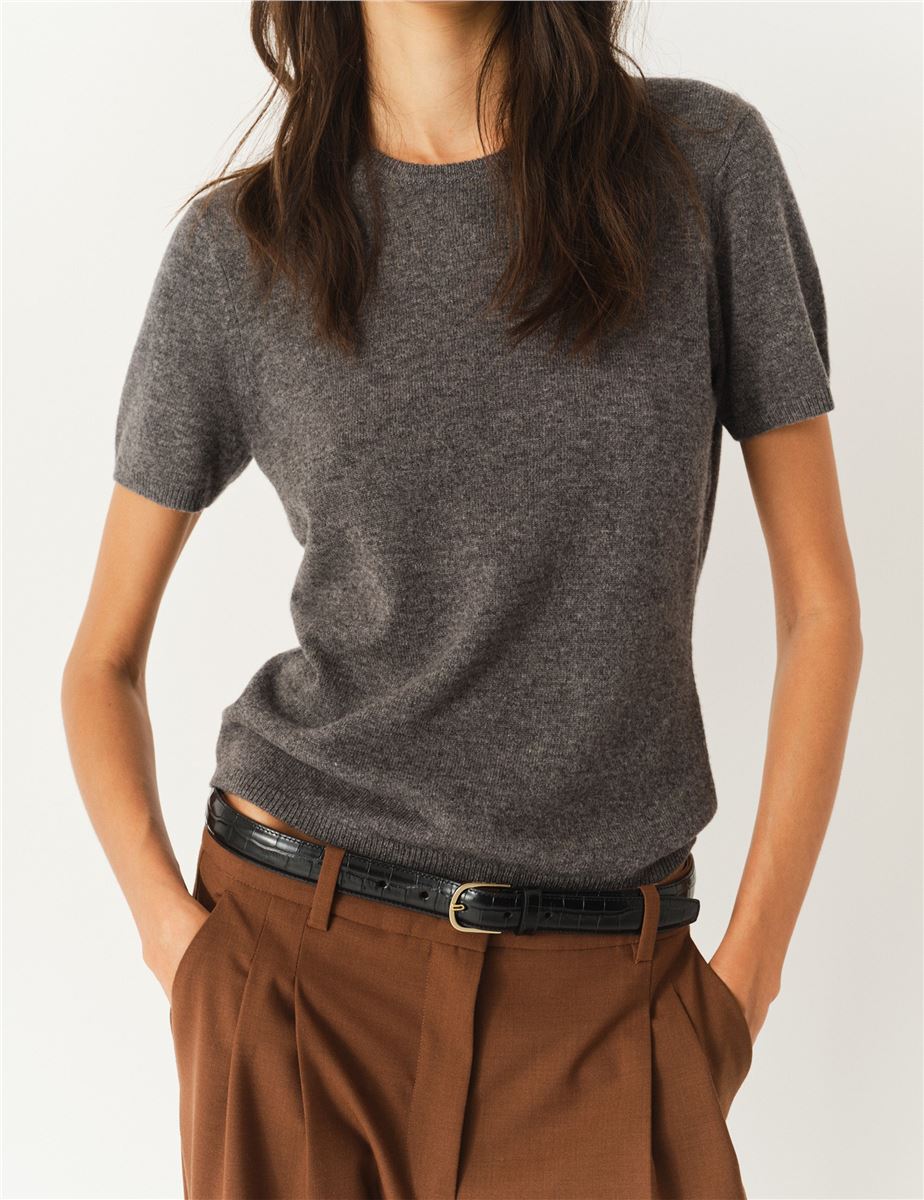 COMO KNIT TEE GREY MELANGE-THE GARMENT-Verso