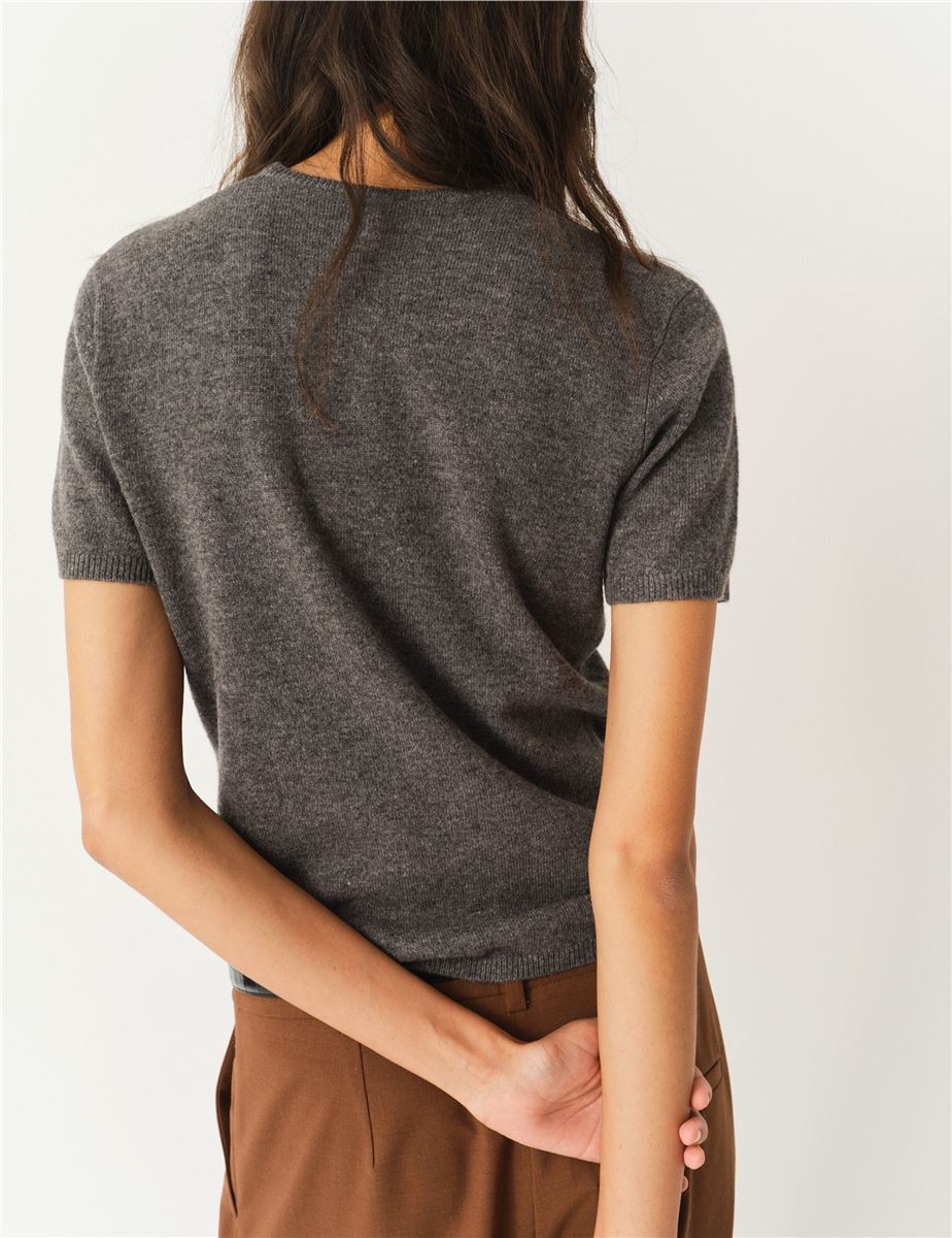 COMO KNIT TEE GREY MELANGE-THE GARMENT-Verso