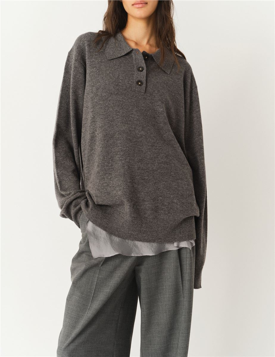 COMO POLO GREY MELANGE-THE GARMENT-Verso