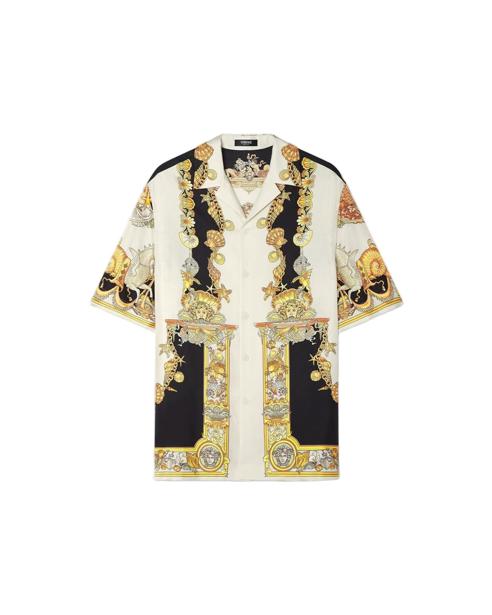 Versace coral theatre silk shirt