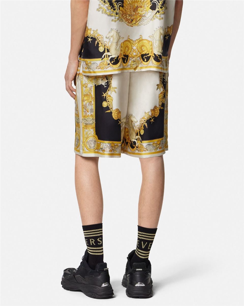 coral theatre silk shorts