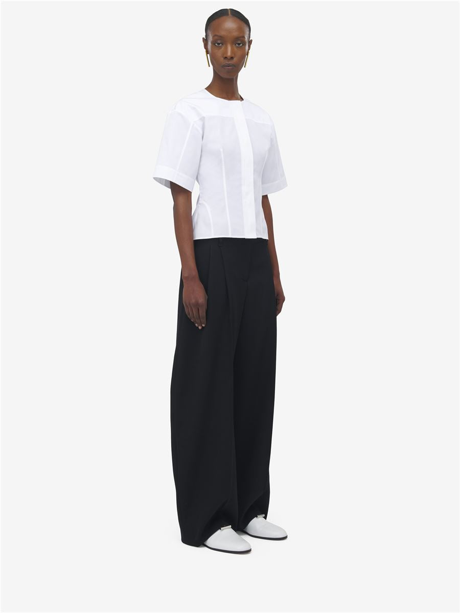 CORSET POPLIN SHIRT IN OPTICAL WHITE-A. MCQUEEN-Verso